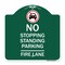 Signmission No Stopping Standing Fire Lane W/ Graphic, Green & White Aluminum Sign, 18" x 18", GW-1818-23573 A-DES-GW-1818-23573 - alternate 1
